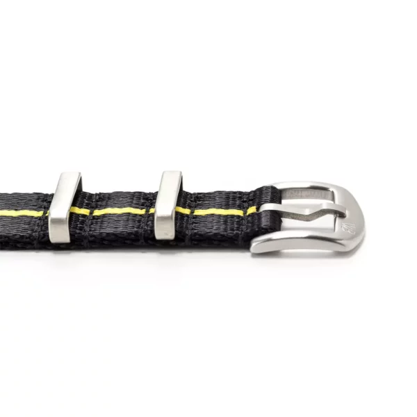 WB Original Heavy Duty Nylon Watch Strap - Black/Yellow - Image 2