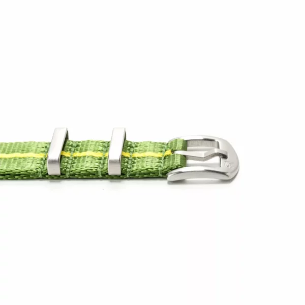 WB Original Heavy Duty Nylon Watch Strap - Green/Yellow - Image 2