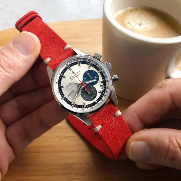 WB Original Suede Watch Strap - Vintage Red - Image 4