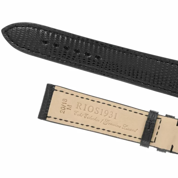 RIOS1931 Allure - Lizard Leather Watch Strap (220) - Black - Image 4