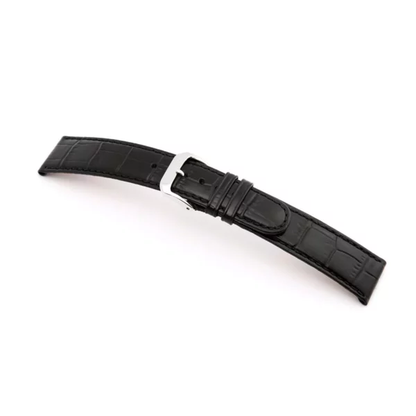 RIOS1931 Argentina - Embossed Alligator Grain Watch Strap (49) - Black