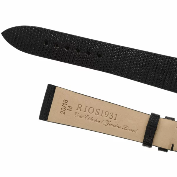 RIOS1931 Charme - Lizard Leather Watch Strap (218) - Black - Image 4