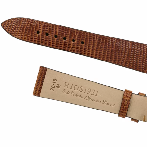 RIOS1931 Charme - Lizard Leather Watch Strap (218) - Cognac - Image 4