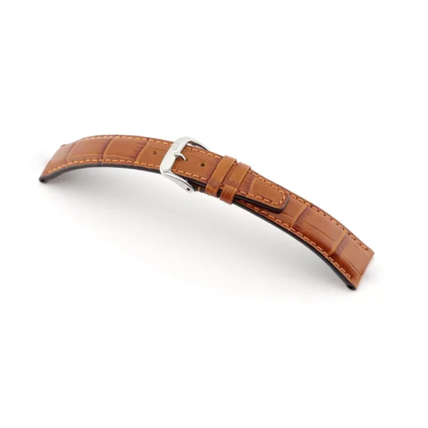 RIOS1931 Dallas - Embossed Alligator Grain Watch Strap (56) - Cognac
