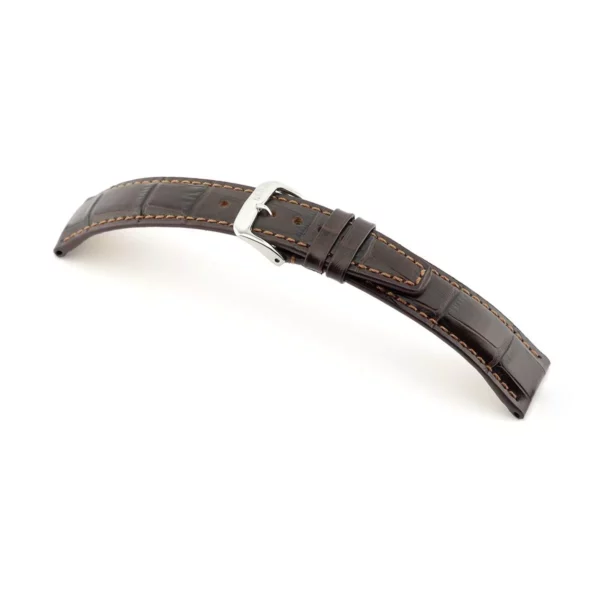 RIOS1931 Dallas - Embossed Alligator Grain Watch Strap (56) - Mocha