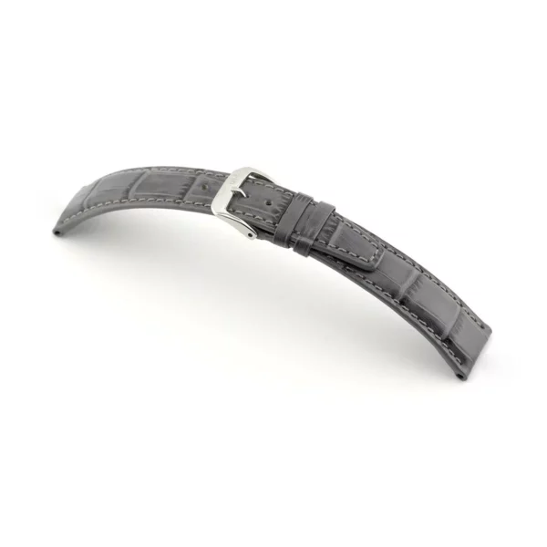 RIOS1931 Dallas - Embossed Alligator Grain Watch Strap (56) - Stone Grey