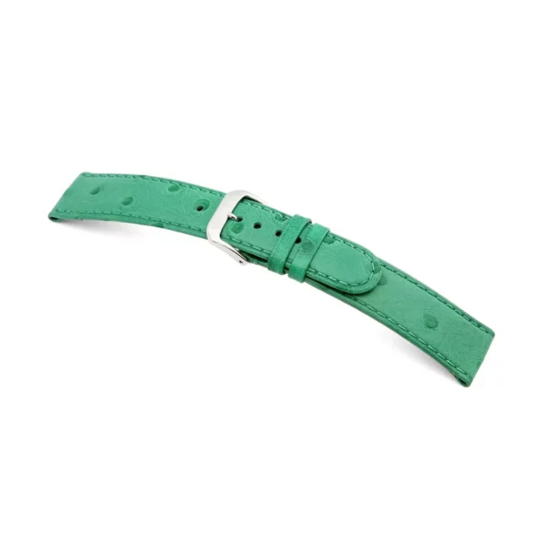 RIOS1931 Durban - Embossed Ostrich Grain Watch Strap (48) - Apple Green