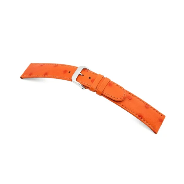 RIOS1931 Durban - Embossed Ostrich Grain Watch Strap (48) - Orange