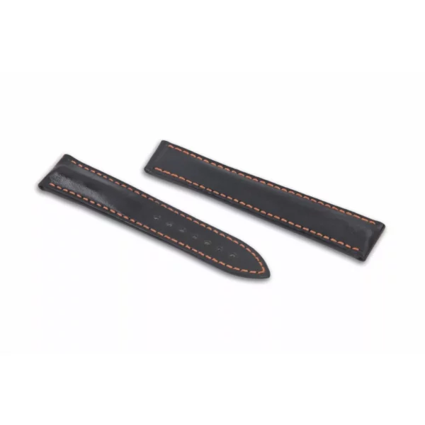 RIOS1931 Engineer - Russia Leather Watch Strap (390) - Black/Orange