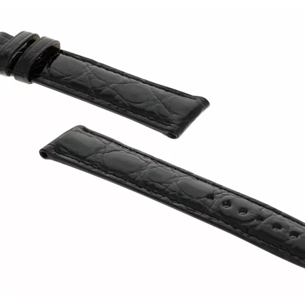 RIOS1931 Lord - Crocodile Leather Watch Strap (240) - Black - Image 3