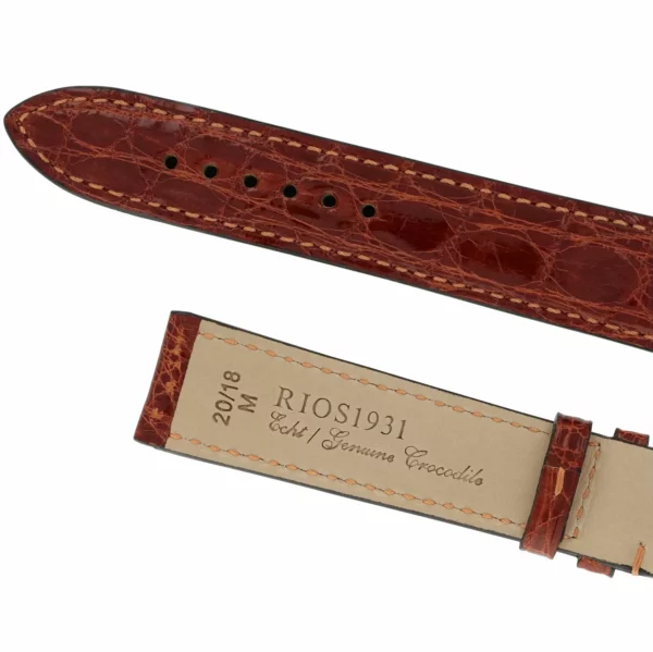 RIOS1931 Lord - Crocodile Leather Watch Strap (240) - Cognac - Image 4