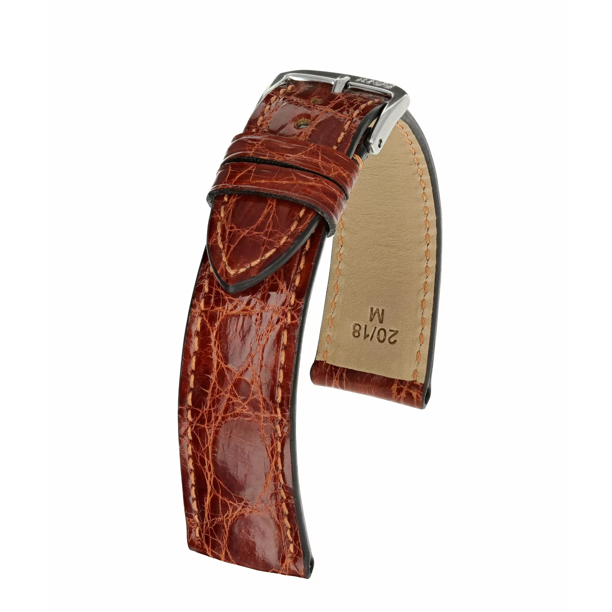 RIOS1931 Lord - Crocodile Leather Watch Strap (240) - Cognac - CHROONOO