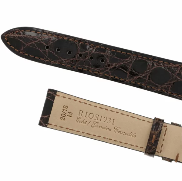 RIOS1931 Lord - Crocodile Leather Watch Strap (240) - Mocha - Image 4