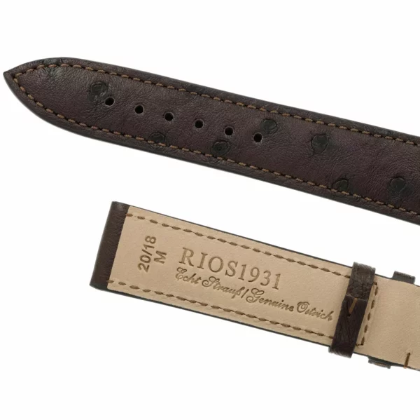 RIOS1931 Maison - Ostrich Leather Watch Strap (230) - Mocha - Image 4