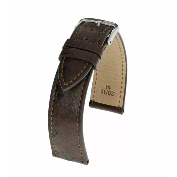 RIOS1931 Maison - Ostrich Leather Watch Strap (230) - Mocha