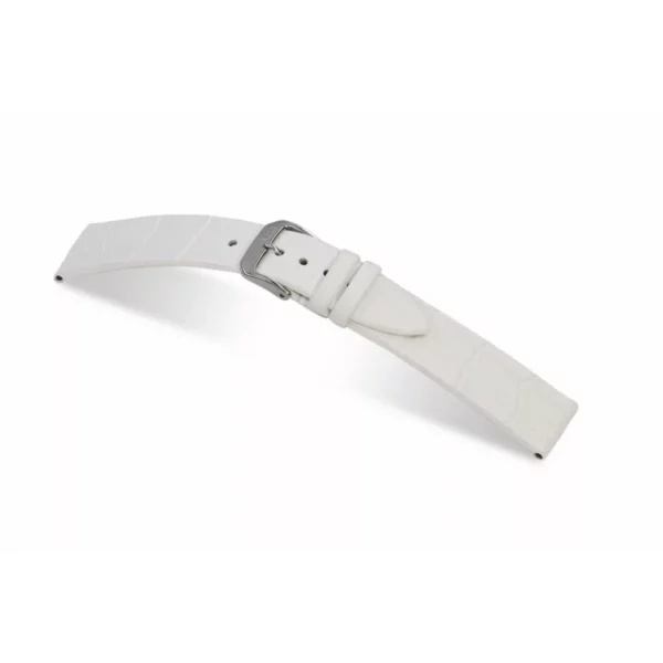 RIOS1931 Miami - Embossed Alligator Grain Watch Strap (35) - White