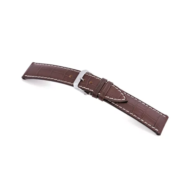 RIOS1931 New Orleans - Embossed Alligator Grain Watch Strap (51) - Mocha