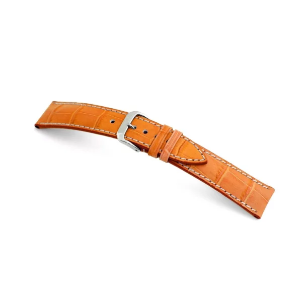 RIOS1931 New Orleans - Embossed Alligator Grain Watch Strap (51) - Orange