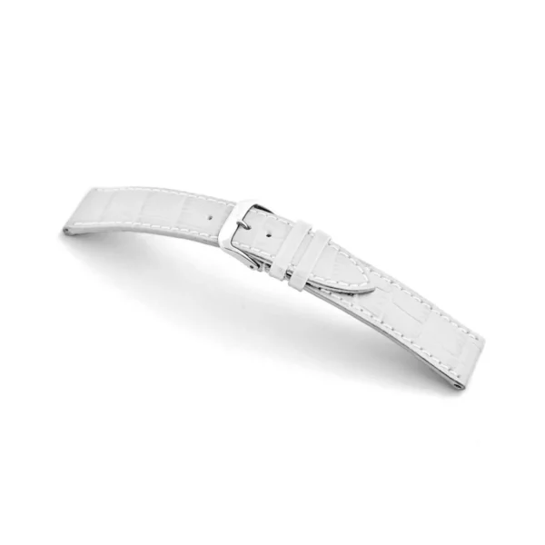 RIOS1931 Orlando - Embossed Alligator Grain Watch Strap (52) - White