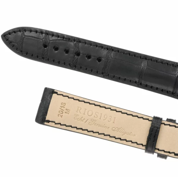 RIOS1931 President - Alligator Leather Watch Strap (276) - Black - Image 4