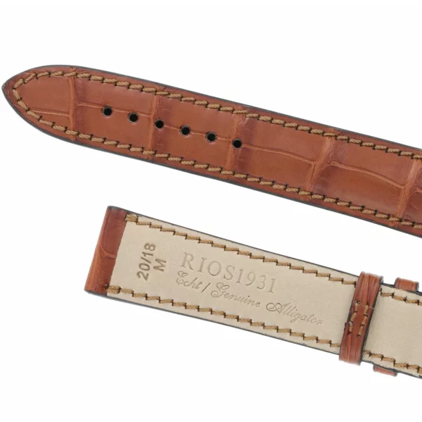 RIOS1931 President - Alligator Leather Watch Strap (276) - Cognac - Image 4
