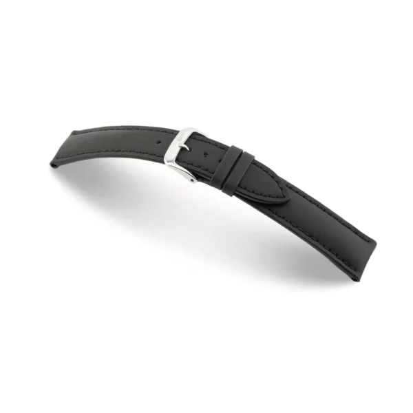 RIOS1931 Sunset - Cowhide With Rubber Grip Watch Strap (146) - Black