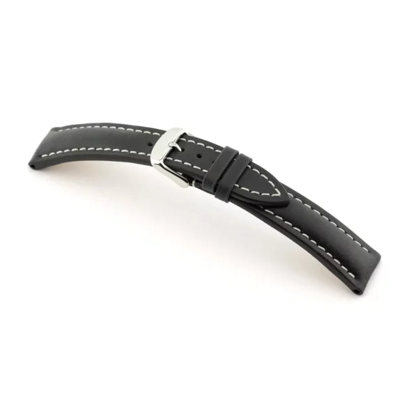 RIOS1931 York - Vintage Leather Watch Strap (175) - Black