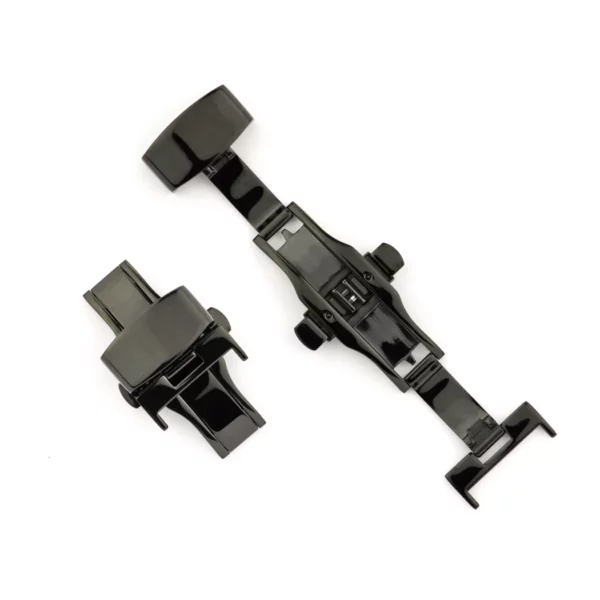 RIOS1931 GERMANY - Folding Buckle with Pusher (1003) - Black Glossy Finish