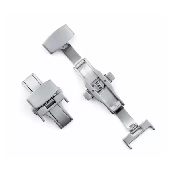 RIOS1931 GERMANY - Folding Buckle with Pusher (1004) - Steel Brushed