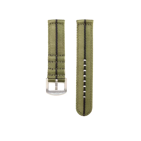 WB Original Two-Piece Nylon Watch Strap - Military Green & Black - Image 3