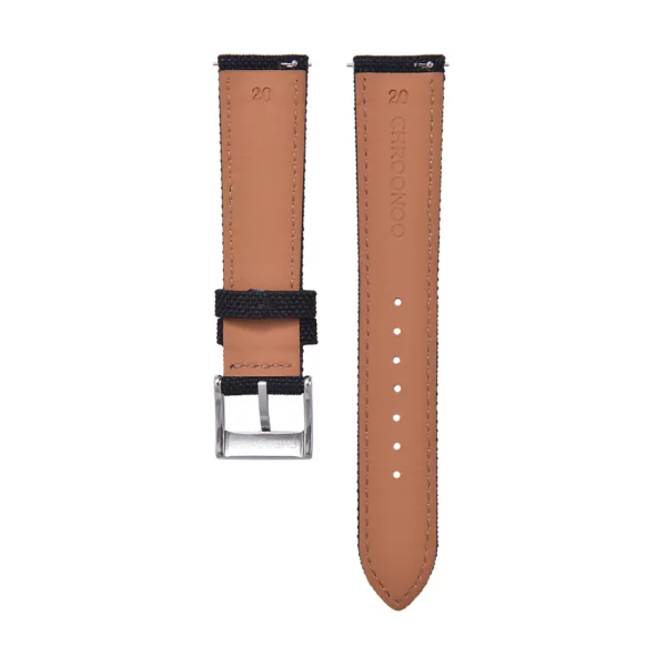 Sailcloth Watch Strap - Black - Image 2