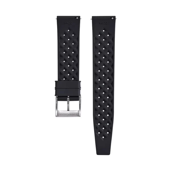 Tropical Style Rubber Watch Strap - Black - Image 2