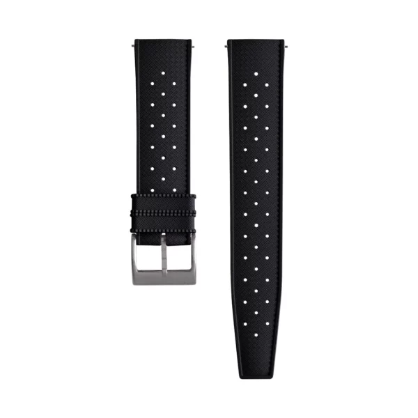 Tropical Style Rubber Watch Strap - Black