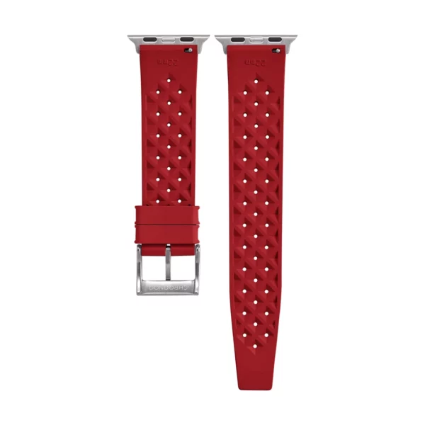 Tropical Style Smart Rubber Watch Strap - Red - Image 2