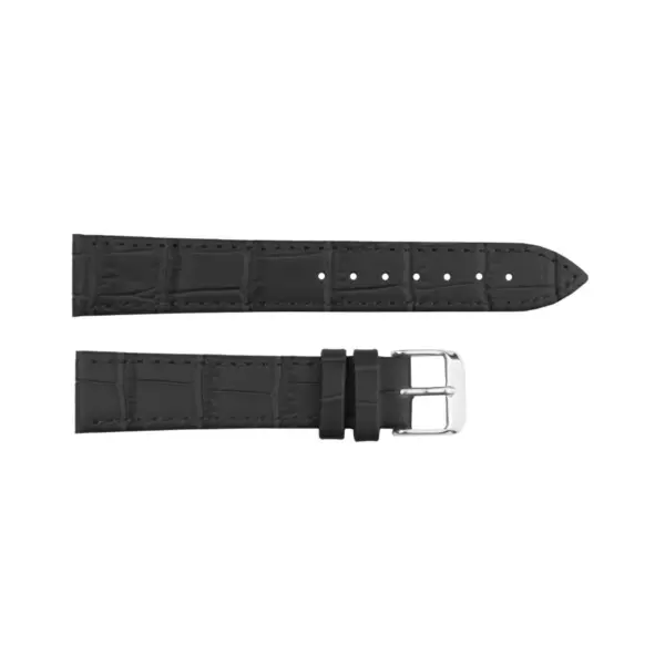 Croco Grain Leather Watch Strap (1304) - Black