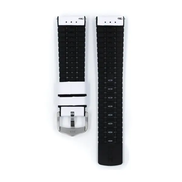 HIRSCH Tiger - Perforated Leather Performance Watch Strap - White - Image 3