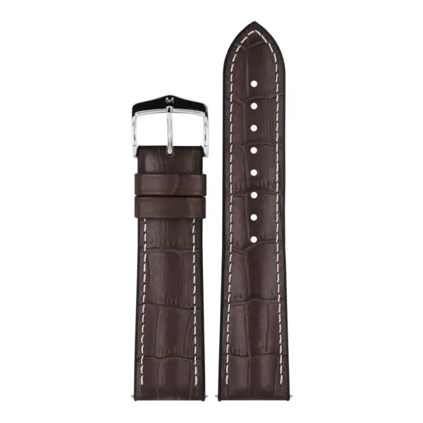 HIRSCH George - Alligator Grain Performance Watch Strap - Brown - Image 2