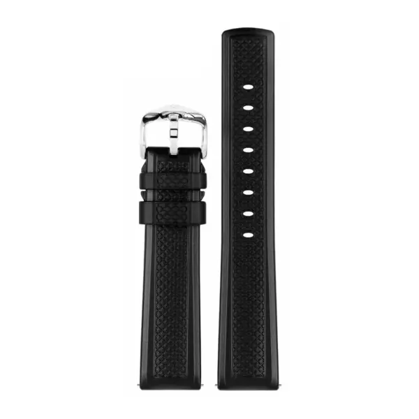 HIRSCH Accent - Premium Rubber Watch Strap - Black - Image 2