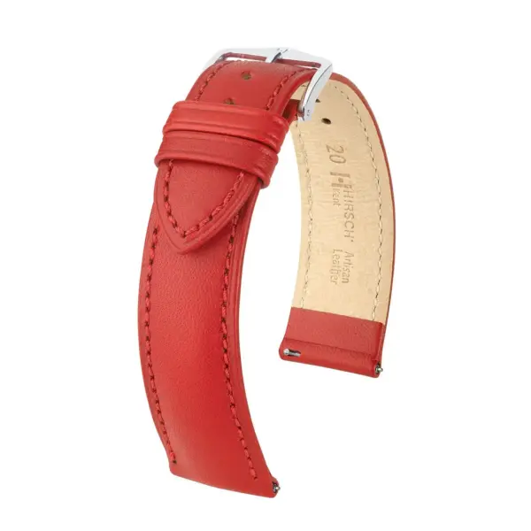 HIRSCH Kent - Leather Watch Strap - Red