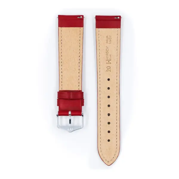 HIRSCH Kent - Leather Watch Strap - Red - Image 3