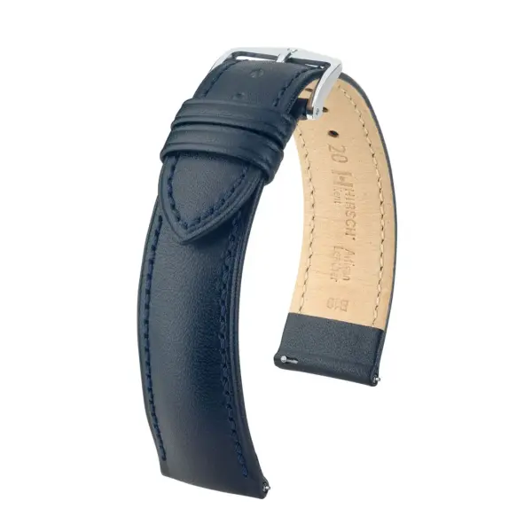 HIRSCH Kent - Leather Watch Strap - Blue