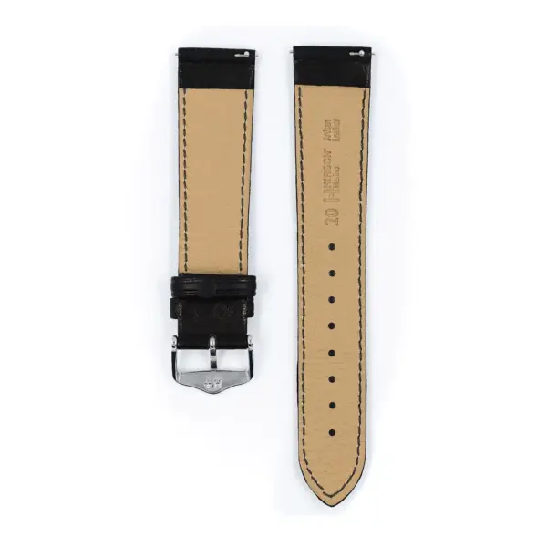 HIRSCH Merino - Sheep Leather Watch Strap - Black - Image 3
