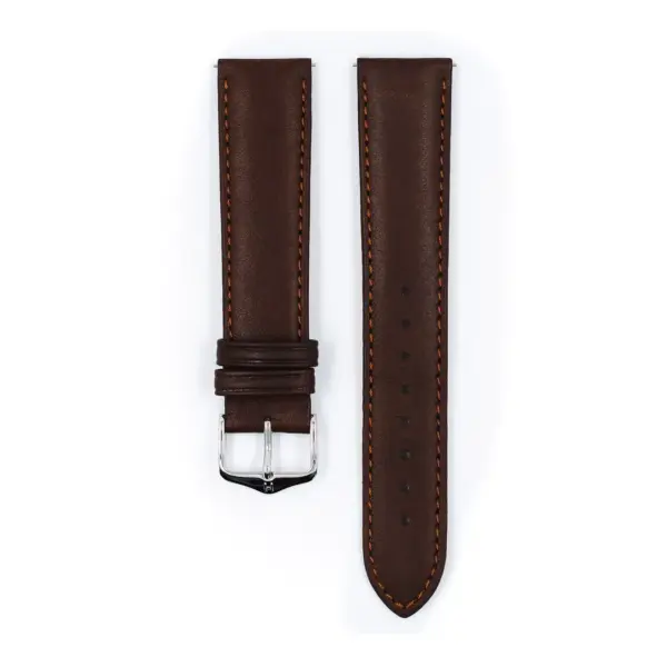 HIRSCH Merino - Sheep Leather Watch Strap - Golden Brown - Image 2