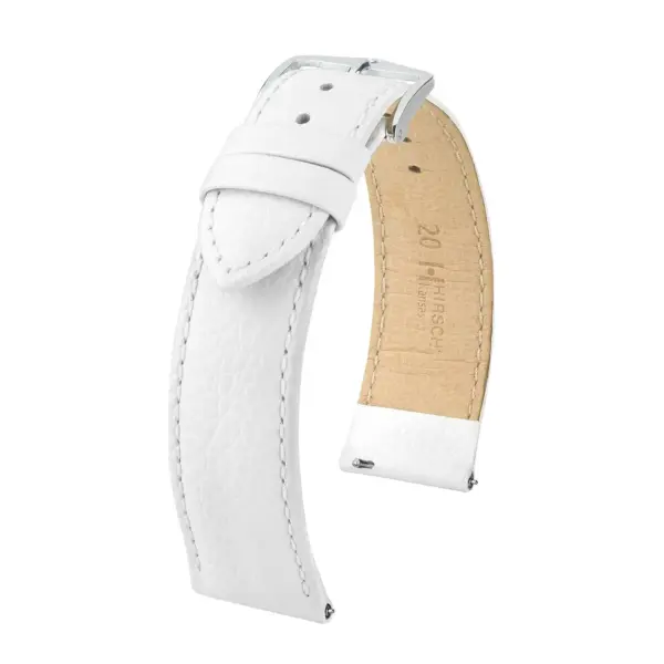 HIRSCH Kansas - Leather Watch Strap - White