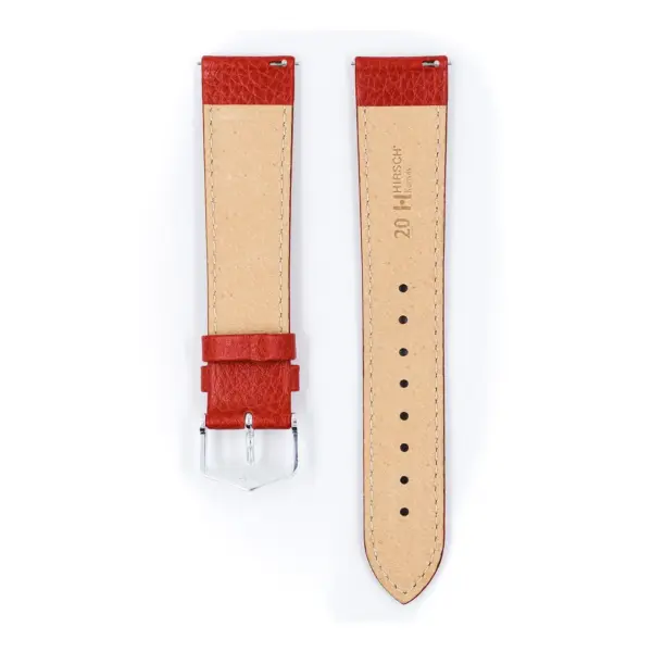 HIRSCH Kansas - Leather Watch Strap - Red/Beige - Image 3
