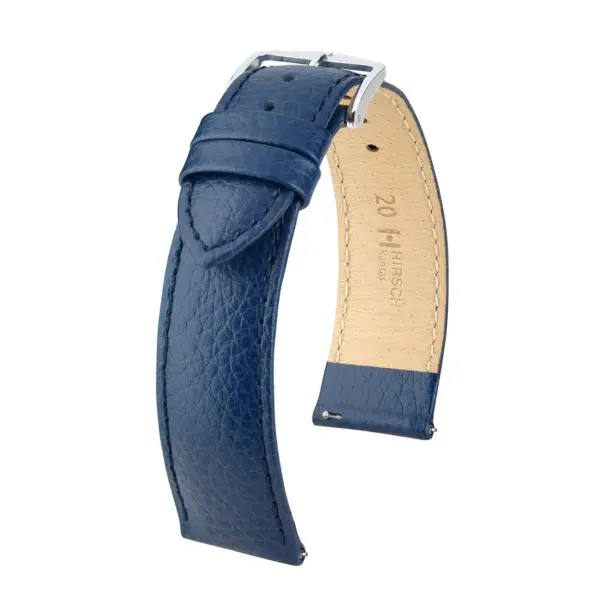 HIRSCH Kansas - Leather Watch Strap - Blue