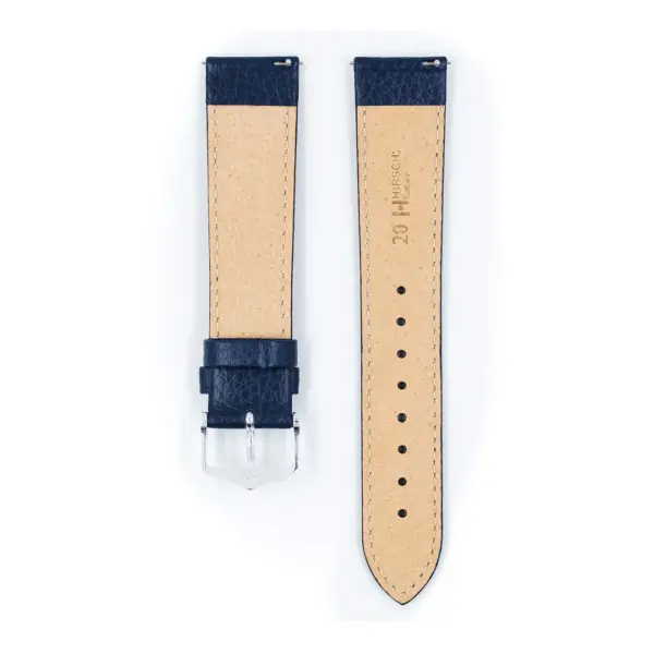 HIRSCH Kansas - Leather Watch Strap - Blue/Beige - Image 3