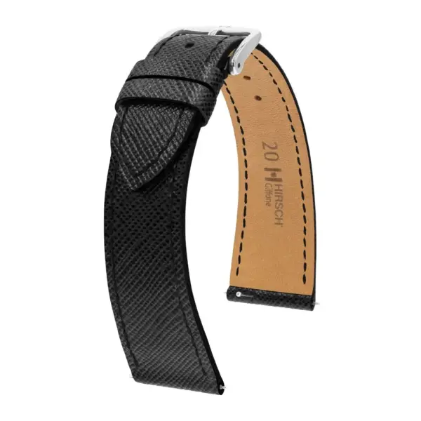 HIRSCH Giffone - Leather Watch Strap - Black