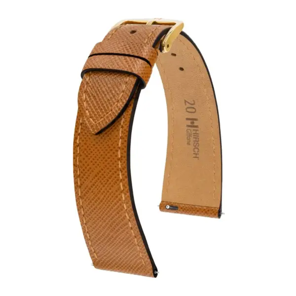HIRSCH Giffone - Leather Watch Strap - Golden Brown