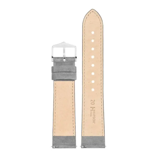 HIRSCH Osiris Nubuck - Leather Watch Strap - Grey - Image 3